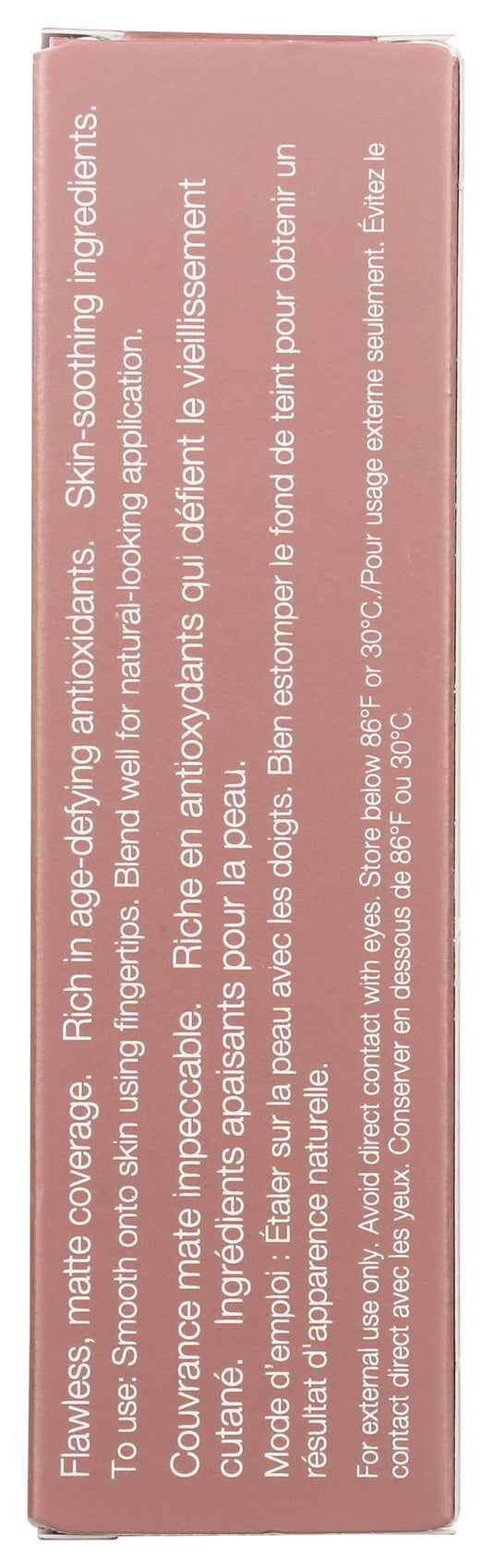 Mineral Fusion bottle demonstrates easy dispersion and warm undertones
