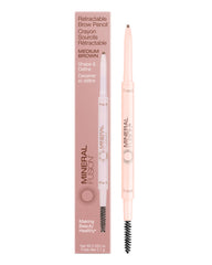 Mineral Fusion retractable brow pencil in medium brown provides precise, natural definition.