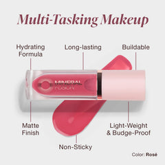 The Mineral Fusion Rose Lip Cheek Stain applicator enables precise color application.