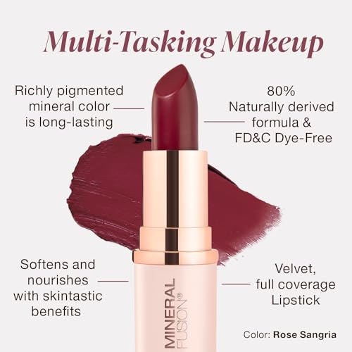 Rose Sangria lipstick application demonstrates smooth, creamy glide.