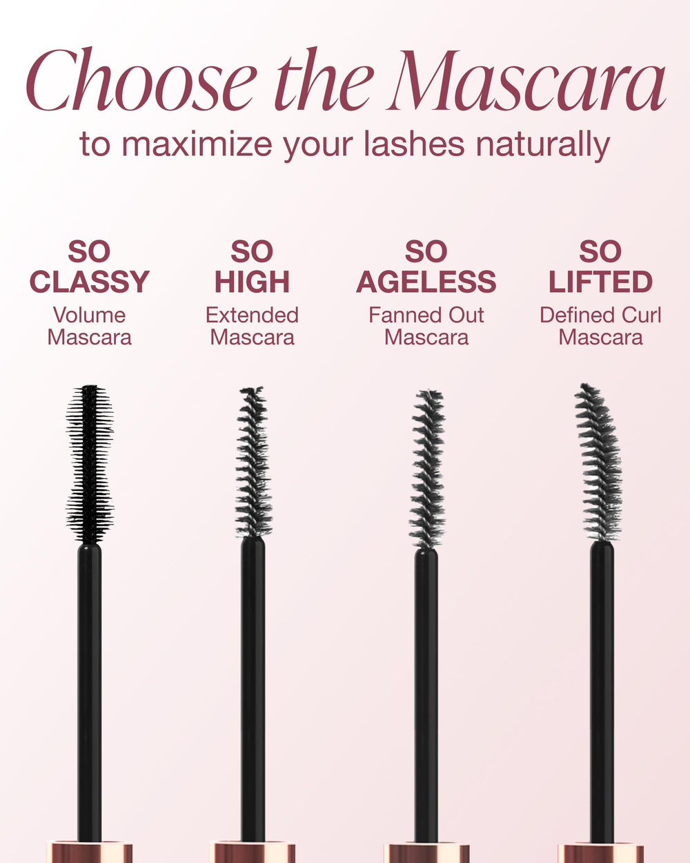 Mineral Fusion So High mascara on lashes delivering dramatic length.