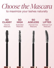 Mineral Fusion So High mascara on lashes delivering dramatic length.