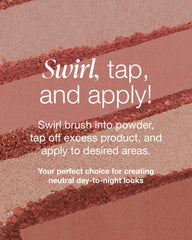 Application shot shows brush picking pigment from Mineral Fusion palette