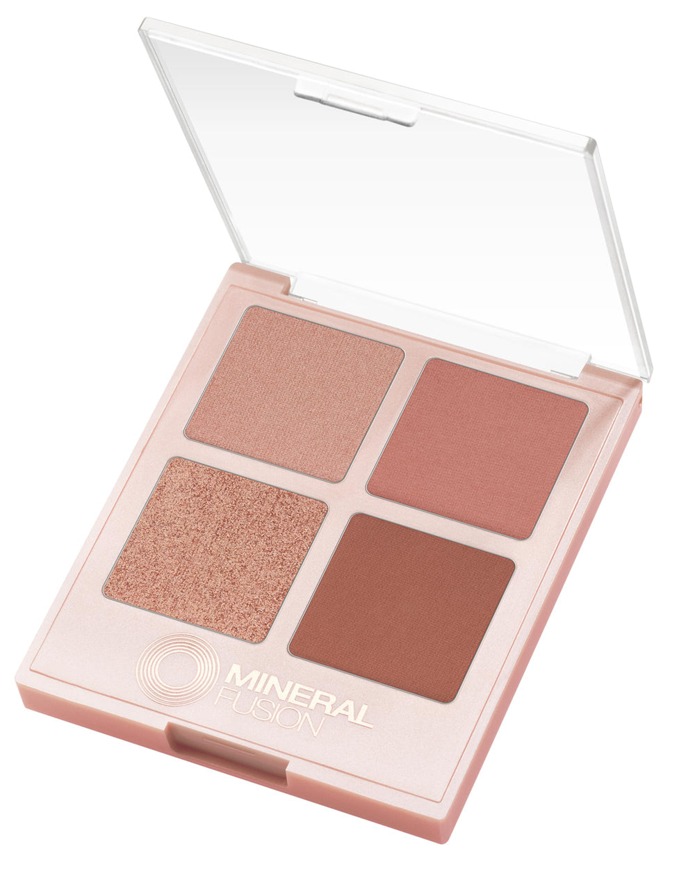 Mineral Fusion Summer Vacation eyeshadow palette open with four versatile shades for day-to-night looks