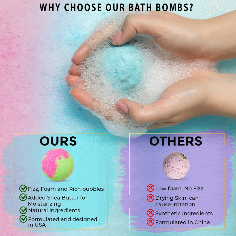 Mineral Me California bath bombs in tub releasing natural aromas.