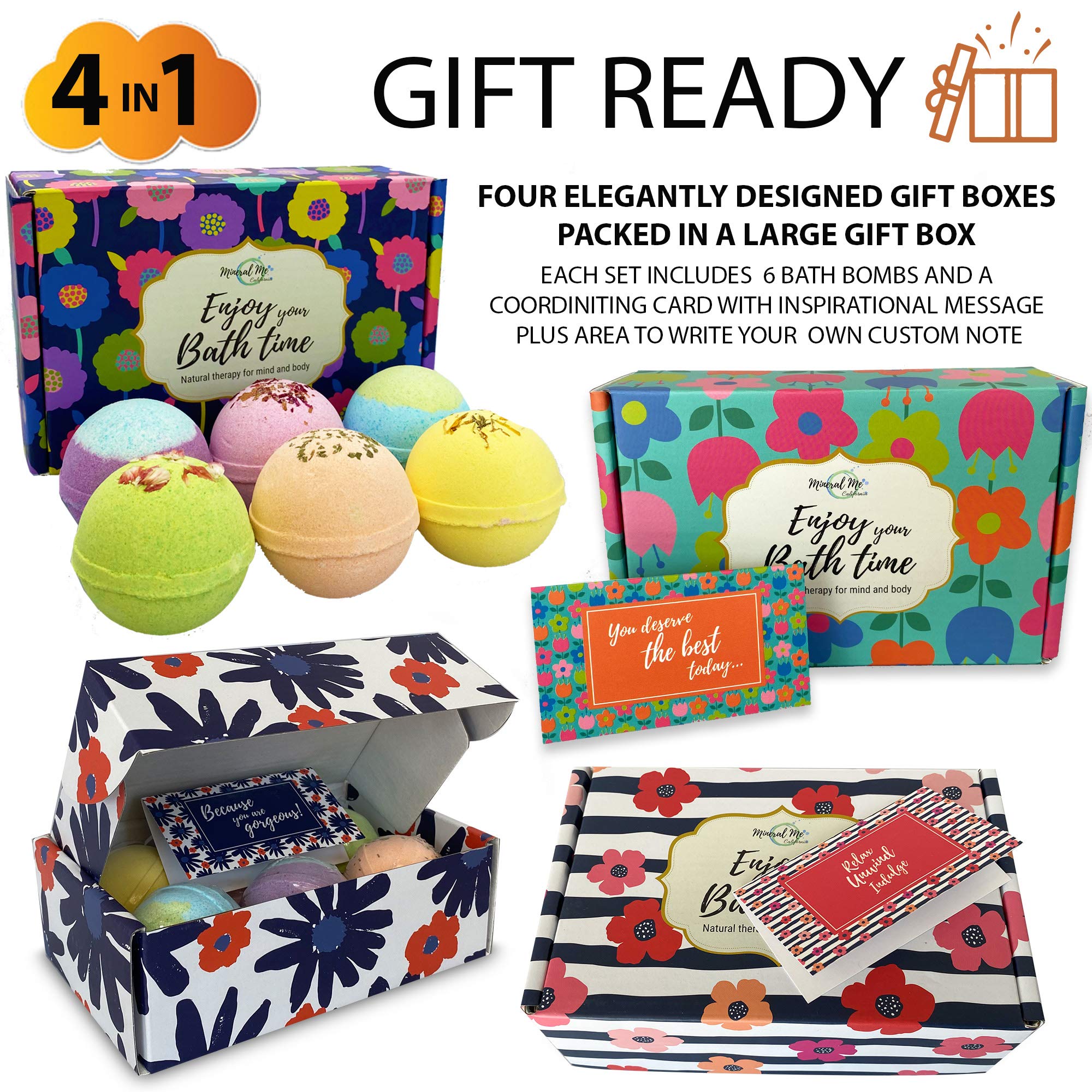 Mineral Me California essential oils bath bombs highlight aromatherapy soak