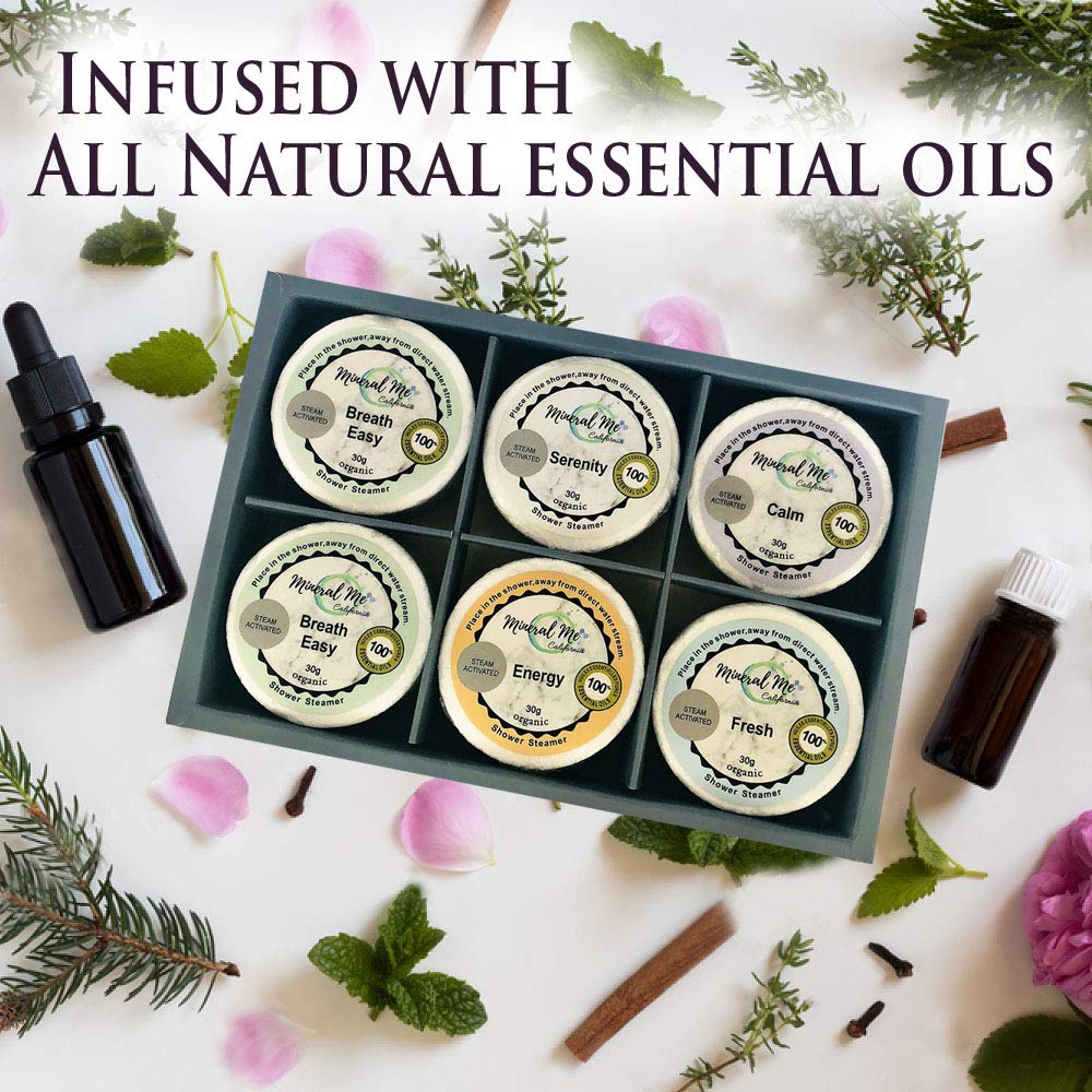 Mineral Me California gift box with shower steamers for spa gifts