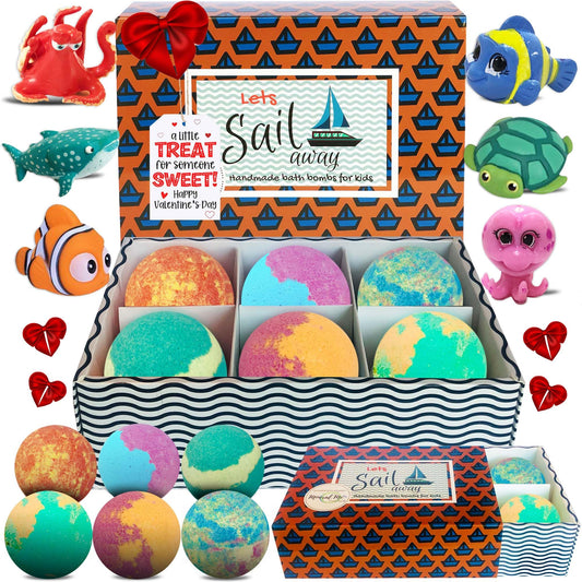 Mineral Me California kid bath bombs with toy inside create playful bath time