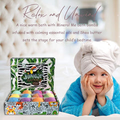 Mineral Me California packaging shows 12-bomb assortment for kids.