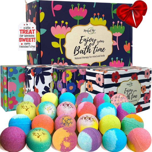 Mineral Me California Valentines Bath Bombs 24-pack gift box for a romantic spa night