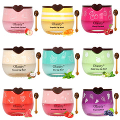 Minfei Bee Lip Balm Honey Pot showing overnight hydration with propolis.