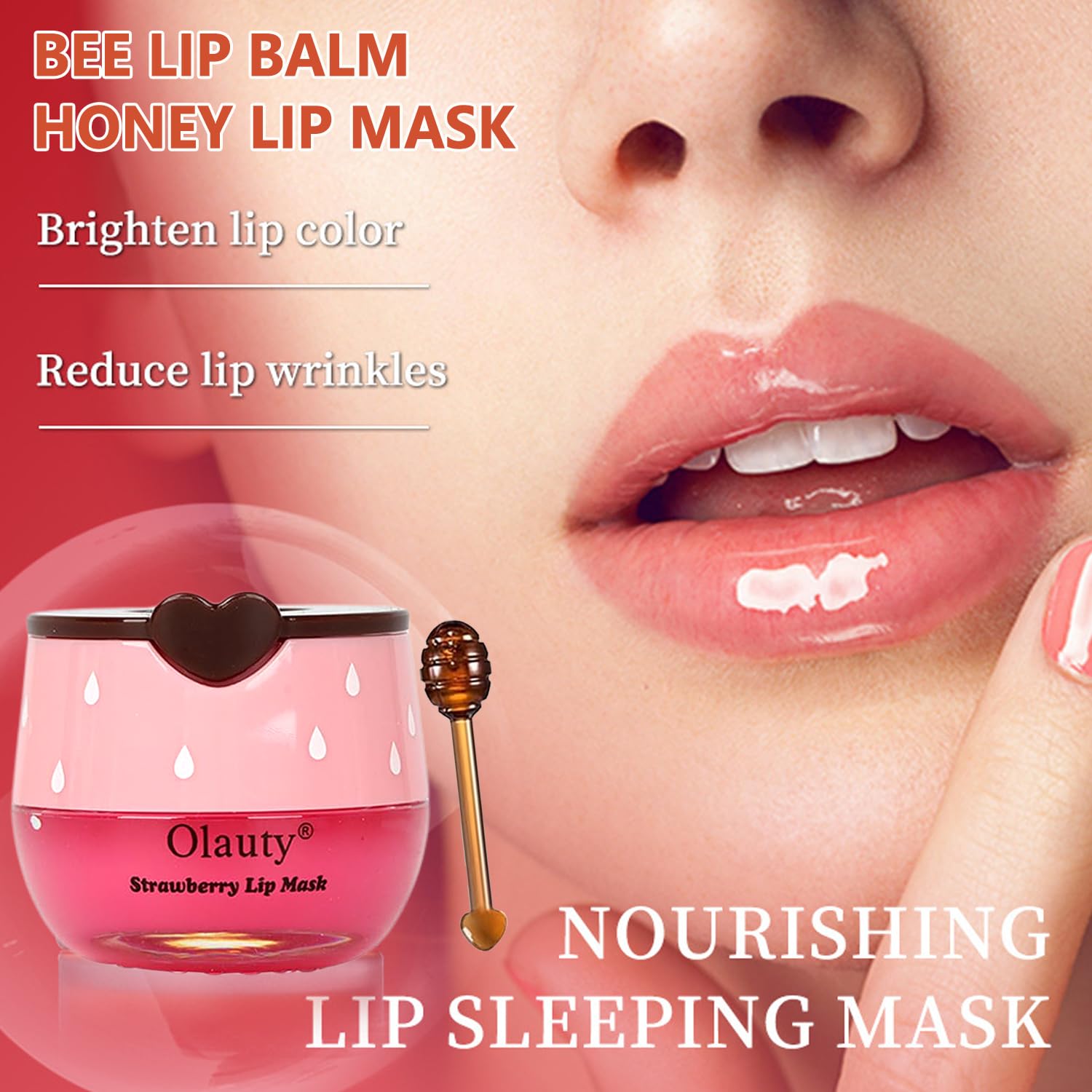 Miniling sleeping lip mask setup image highlighting night-time lip care.