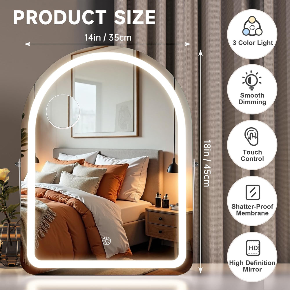 MINISO vanity mirror 14x18 inches provides a large viewing area.
