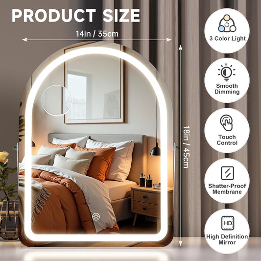 MINISO vanity mirror 14x18 inches provides a large viewing area.