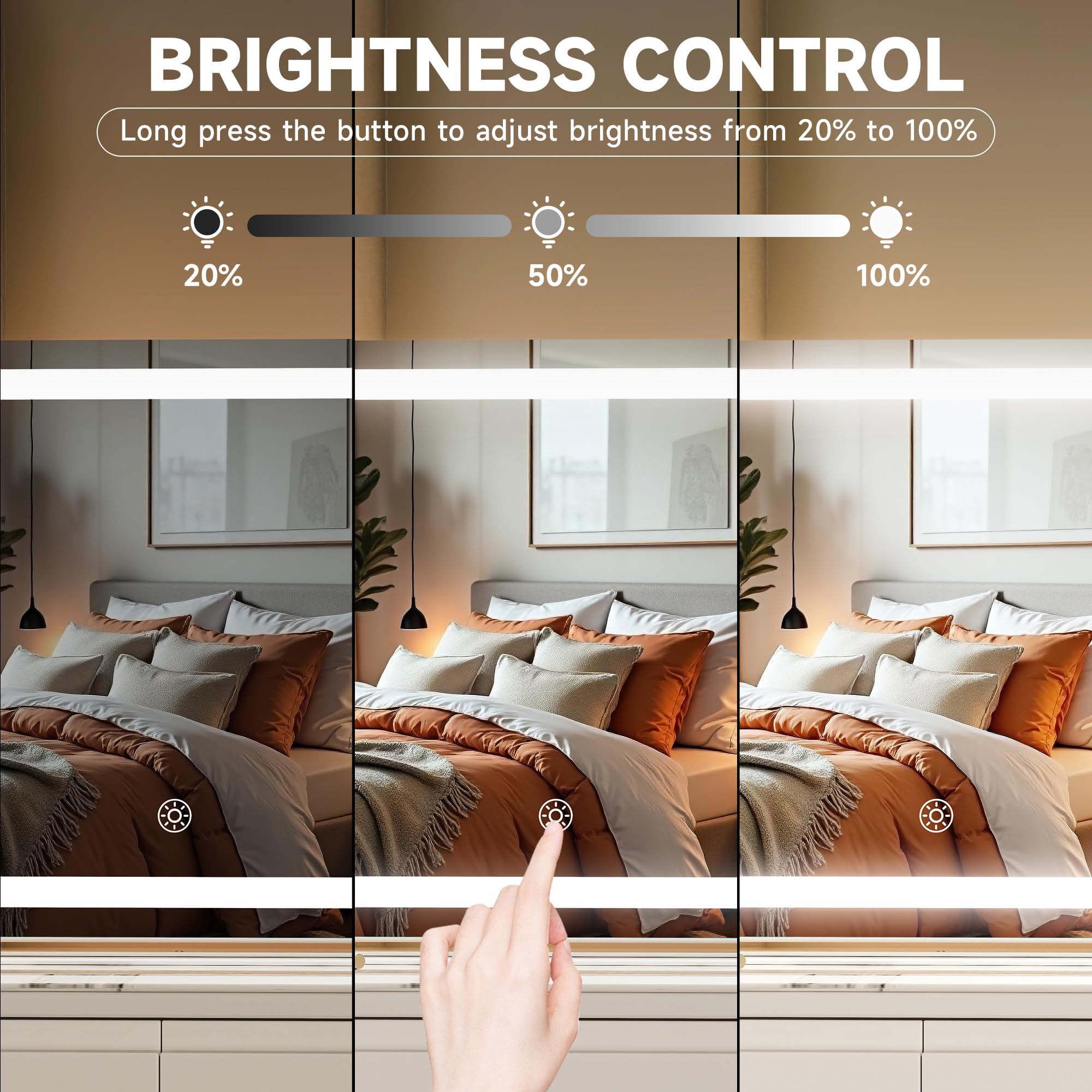 MINISO vanity mirror with lights, 3 color modes for warm natural and cool tones.