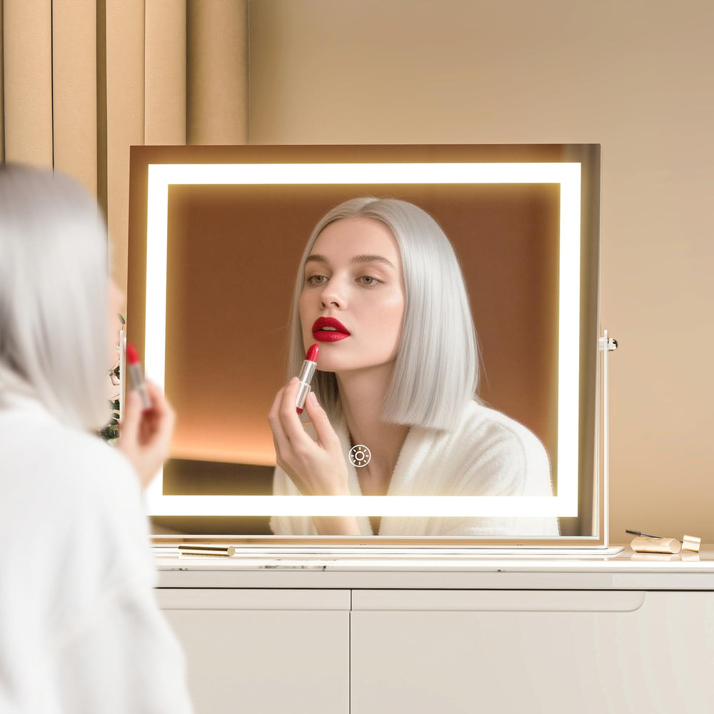 MINISO vanity mirror with lights, touch controls and dimming for personalized lighting.