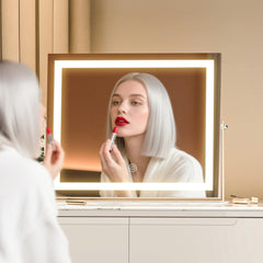 MINISO vanity mirror with lights, touch controls and dimming for personalized lighting.