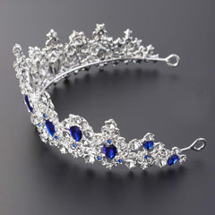 Minkissy baroque tiara close-up crystal detail for radiant bridal glow.