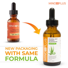 MINO PLUS Aloe Vera formula ingredients visible supporting healthier hair roots.