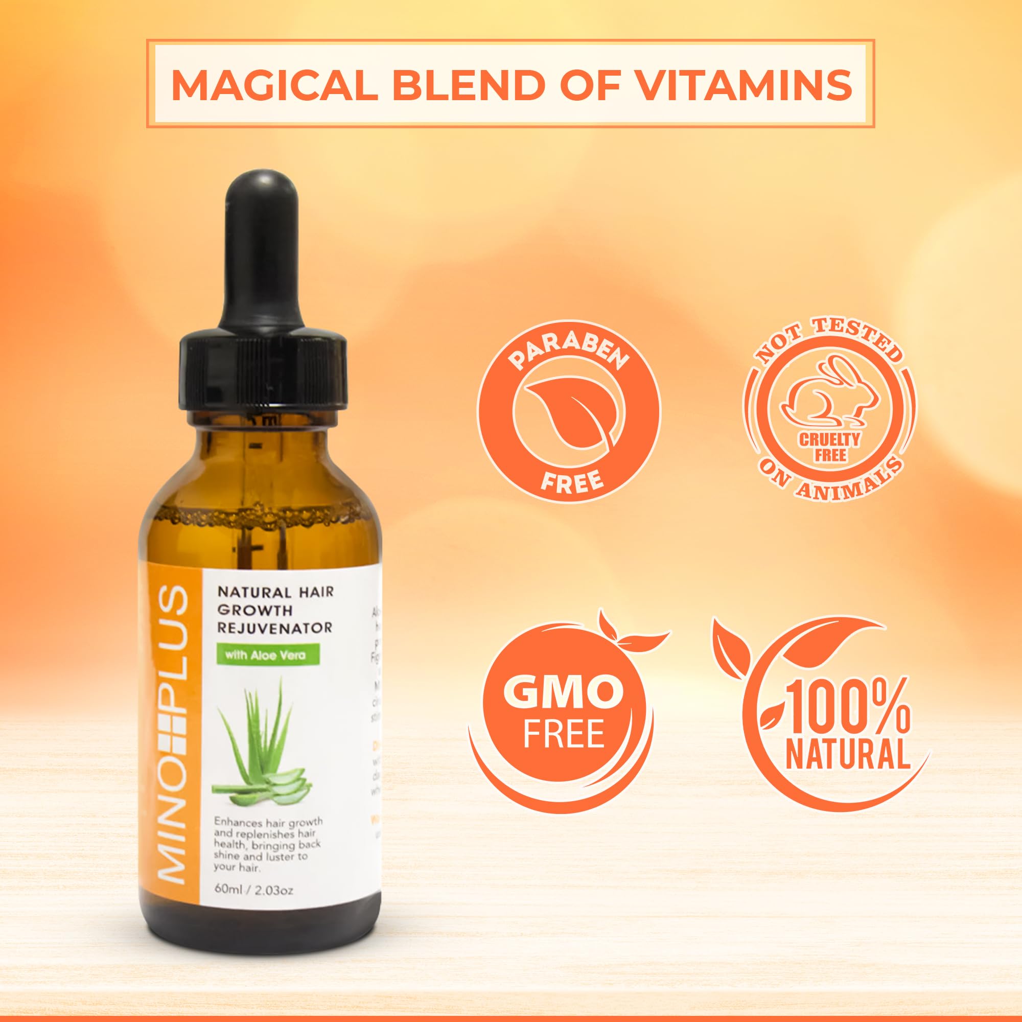 MINO PLUS hair serum for potential added shine and volume.