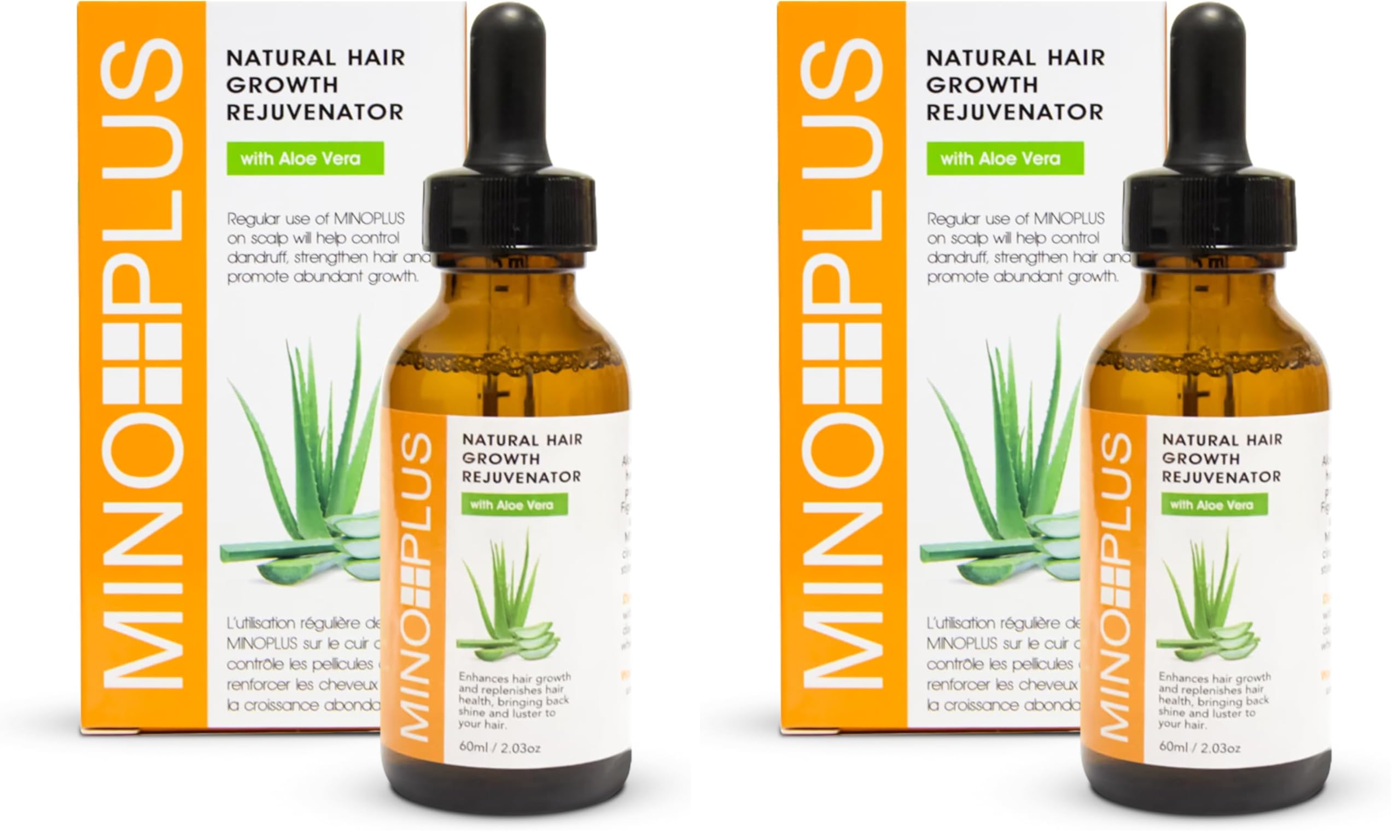 MINO PLUS natural hair growth serum bottle 60ml for daily scalp nourishment.