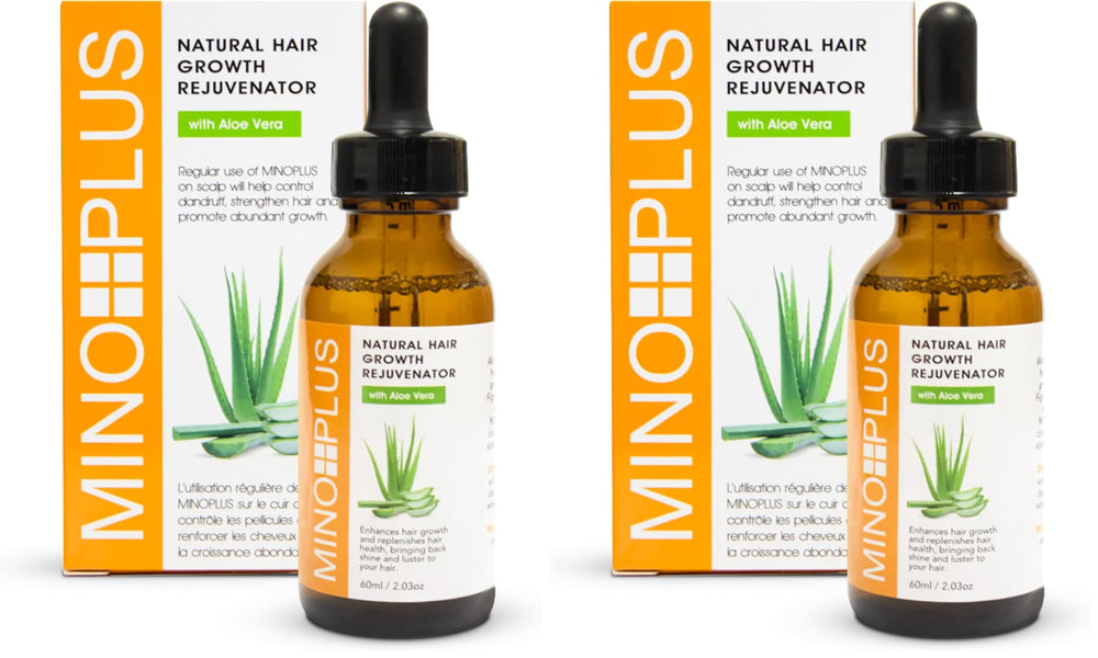 MINO PLUS natural hair growth serum bottle 60ml for daily scalp nourishment.