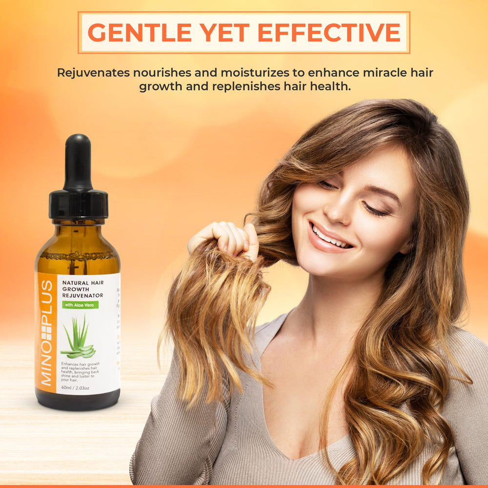 MINO PLUS serum applied to the scalp for hair health support.