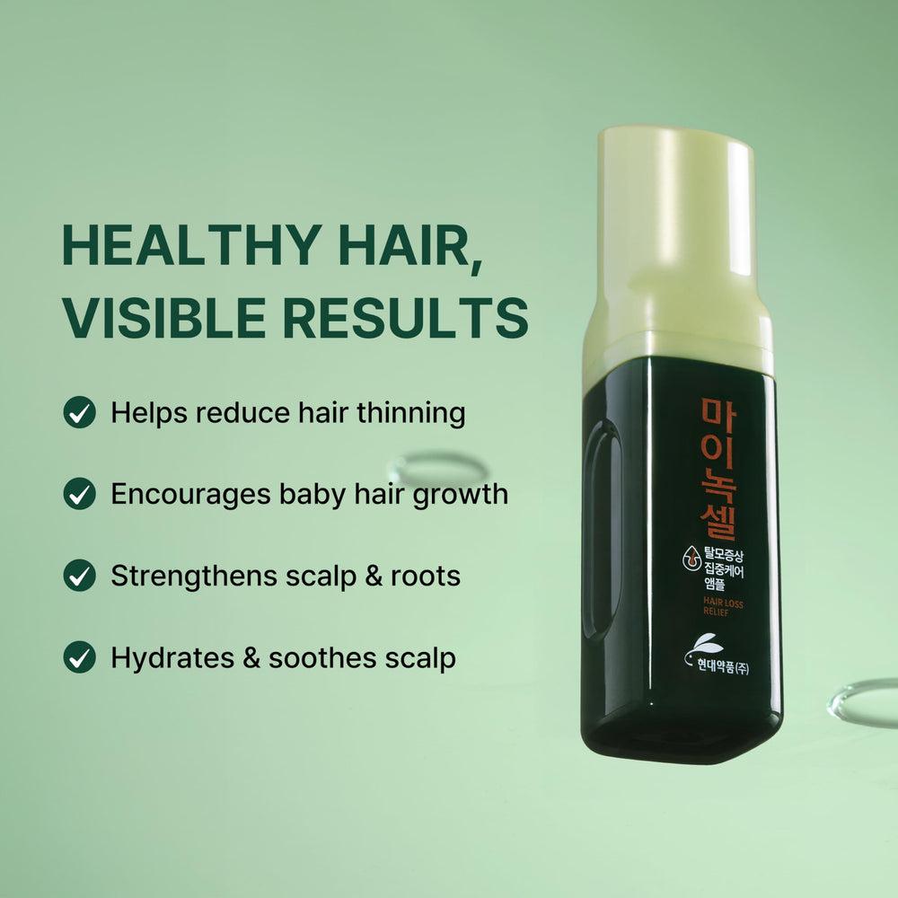 MINOXELL Biotin and Panthenol Ampoule close-up nourishing roots for healthier-looking hair.