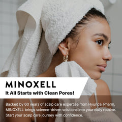 MINOXELL Prestige Shampoo packaging shown for daily scalp care