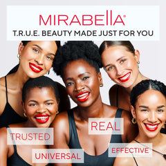 Mirabella clean ingredients label highlights paraben-free and cruelty-free formula.