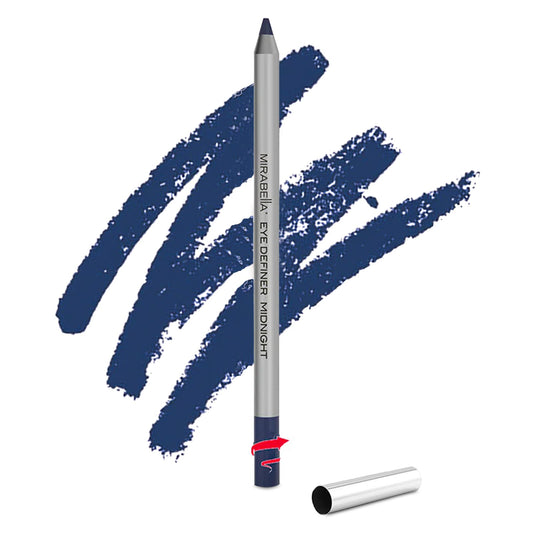 Mirabella Eye Definer Midnight packaging close-up shows premium design for easy grab-and-go use.