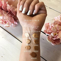 Mirabella full-coverage demi-matte finish improves skin tone without heaviness.