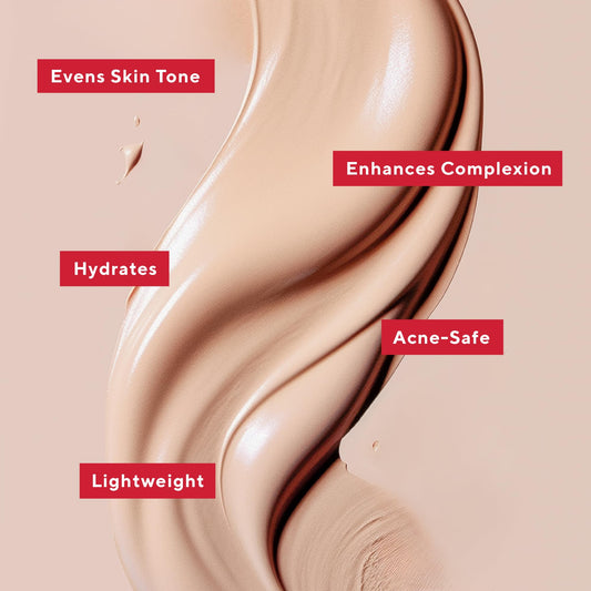 Close-up of Hyaluronic Acid formula in Mirabella foundation for lasting hydration.