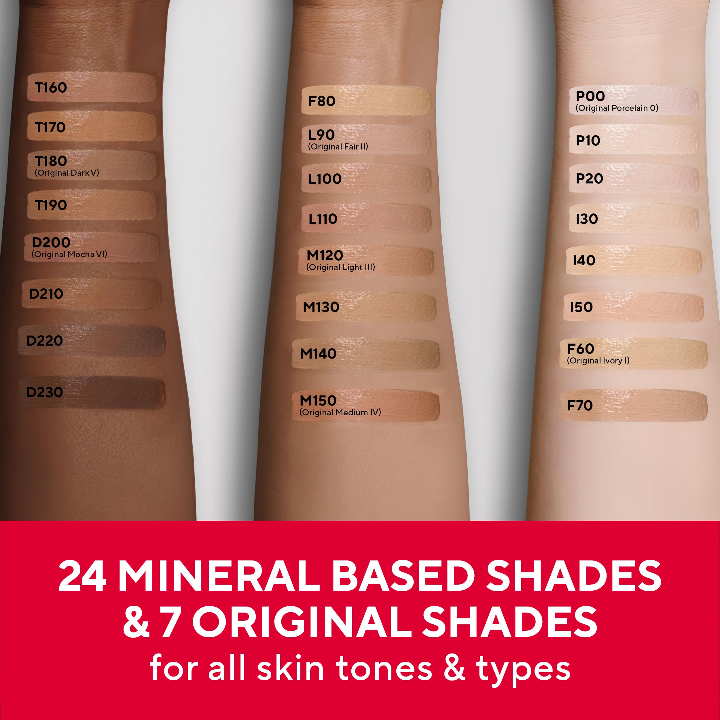 Mirabella Invincible application scene with brush and fingers blending foundation