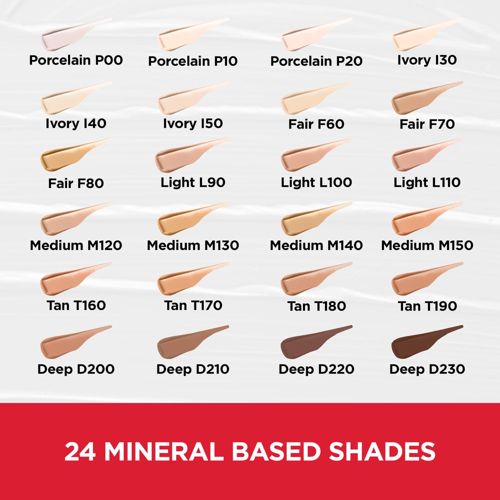 Mineral-based, talc-free Mirabella Invincible concealer packaging details.