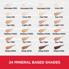 Mineral-based, talc-free Mirabella Invincible concealer packaging details.