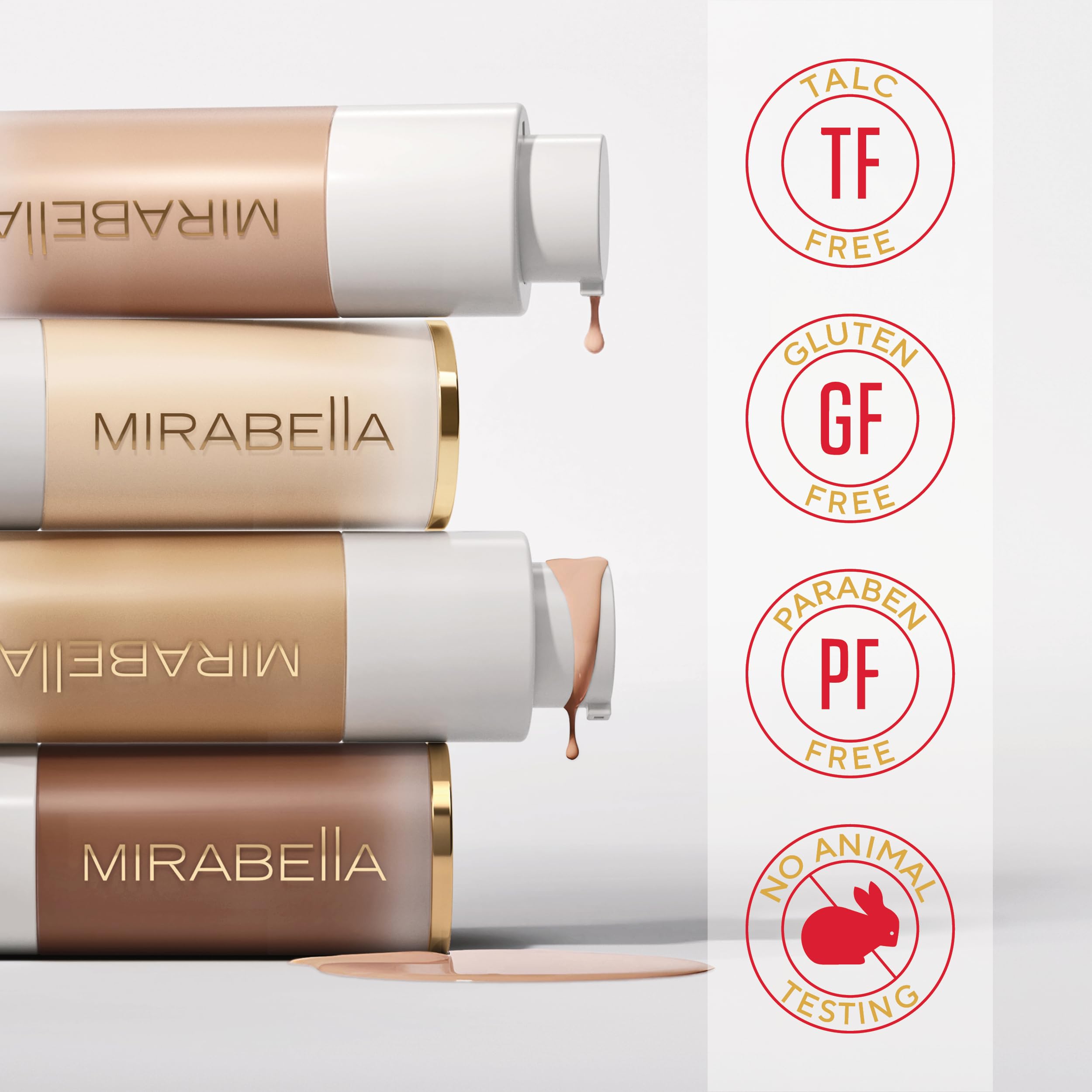 Mirabella Invincible HD foundation on skin showing natural demi-matte glow.
