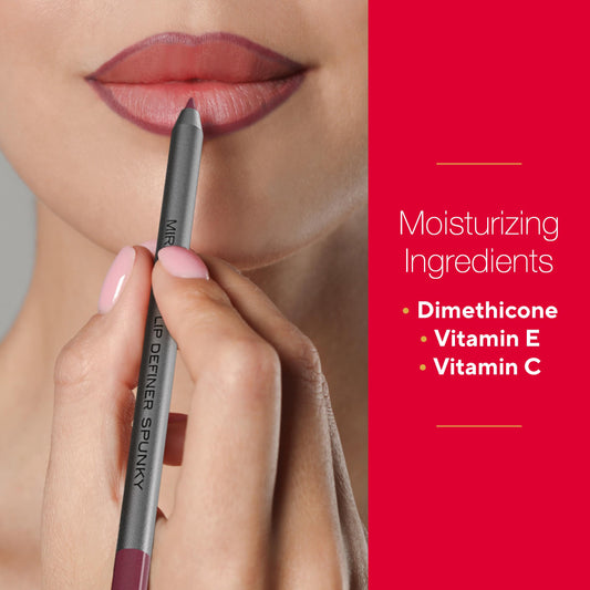 Mirabella Line & Define lip definer precision tip delivers clean lines with a comfortable glide.