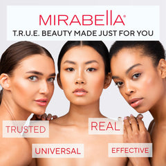 Mirabella Luxe Matte Lip Gloss packaging and shade range on display.