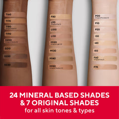 Mirabella natural-base-clean-foundation packaging supports skin-safe, all-day coverage
