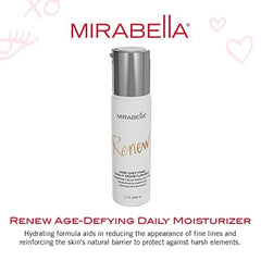 Mirabella Renew packaging closeup showing clean beauty promise and cruelty-free care