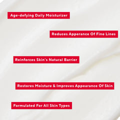 Mirabella Renew texture swatch demonstrates a light, silky cream for quick absorption