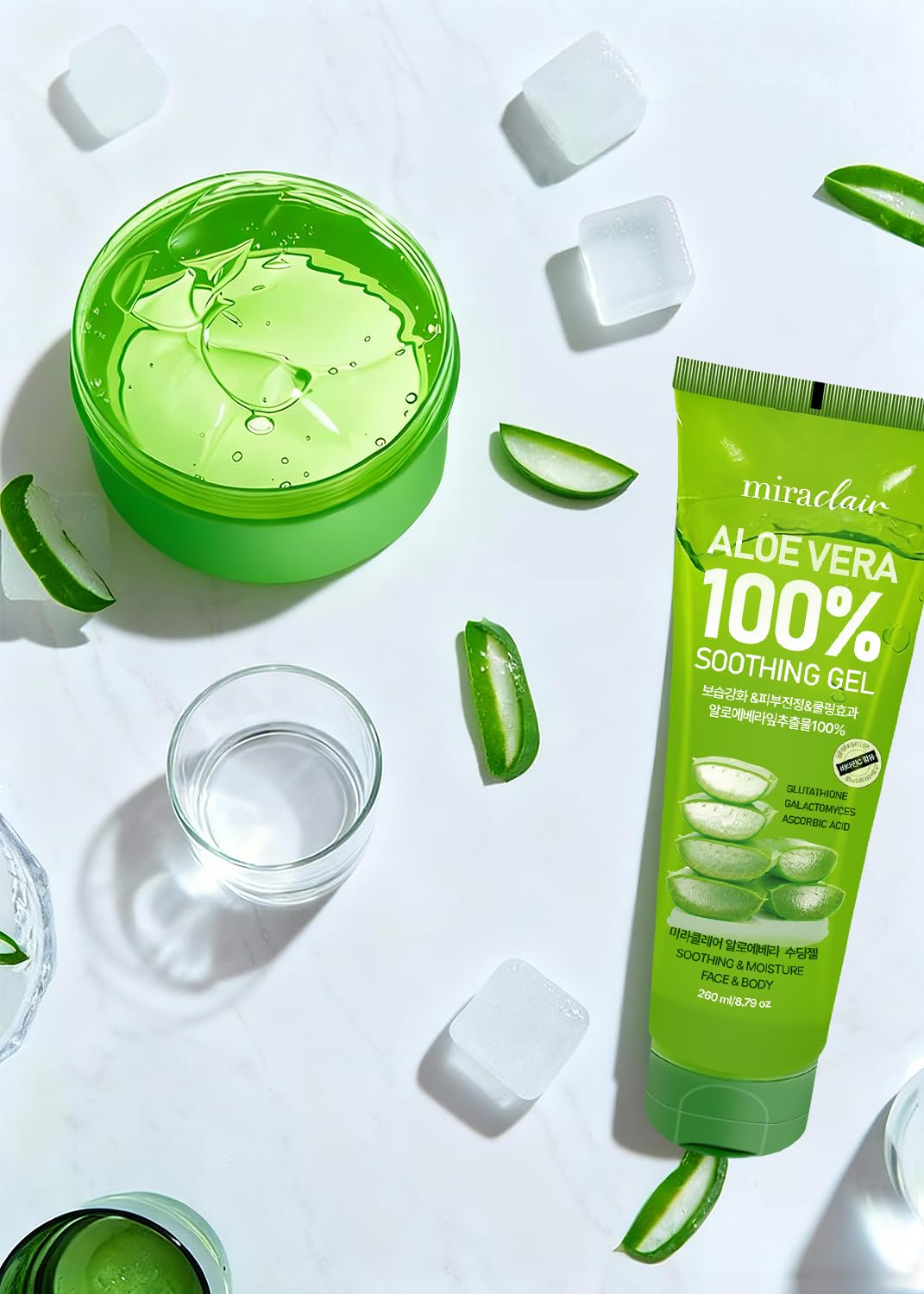 MIRACLAIR Aloe Gel daily moisturizer for dry skin relief.