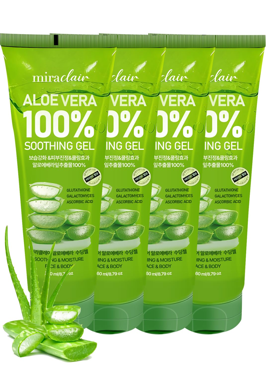 MIRACLAIR Aloe Gel: pure formula for gentle hydration.