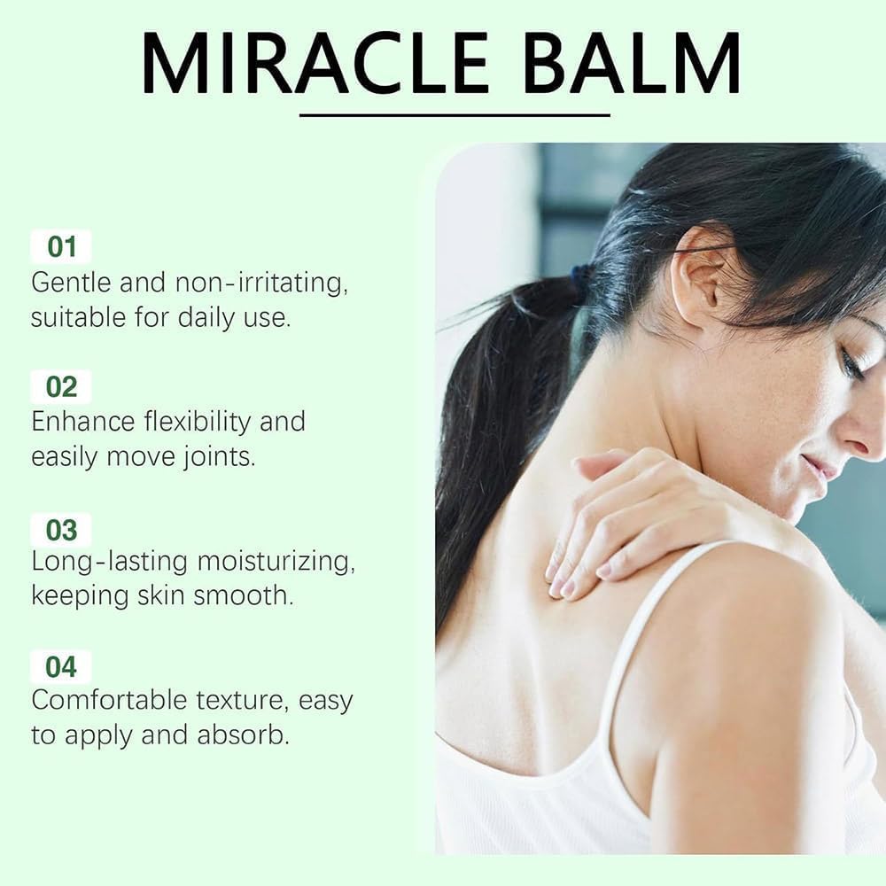 Easy daily care routine with Miracle Balm for comfort.