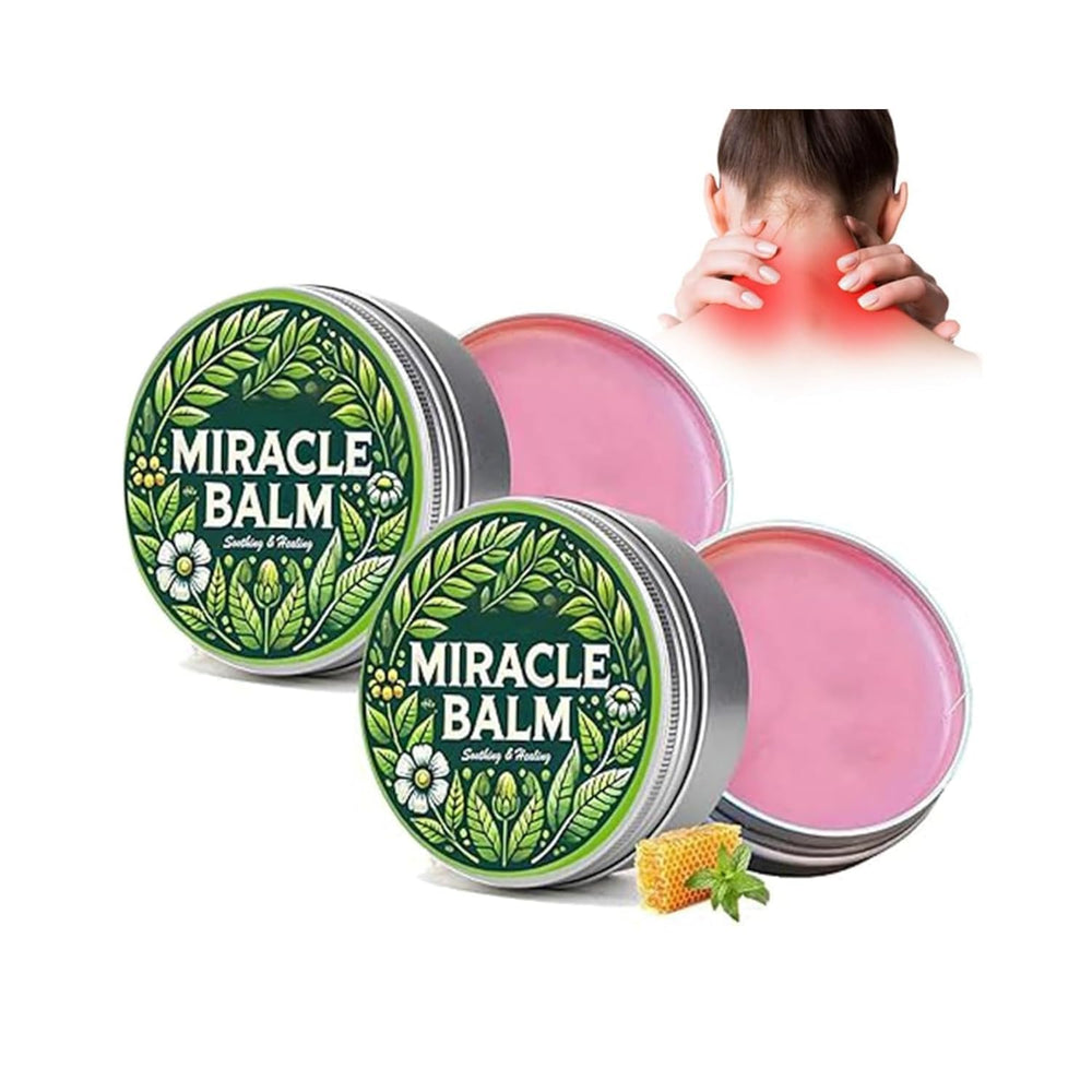 Miracle Balm bottle shows veins support and easy application.