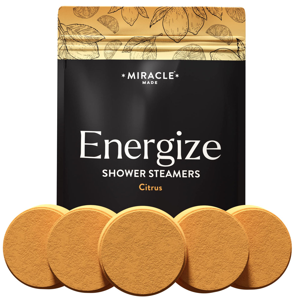 Miracle Made citrus mint shower steamers pack for easy spa like showers