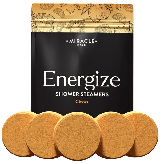 Miracle Made citrus mint shower steamers pack for easy spa like showers