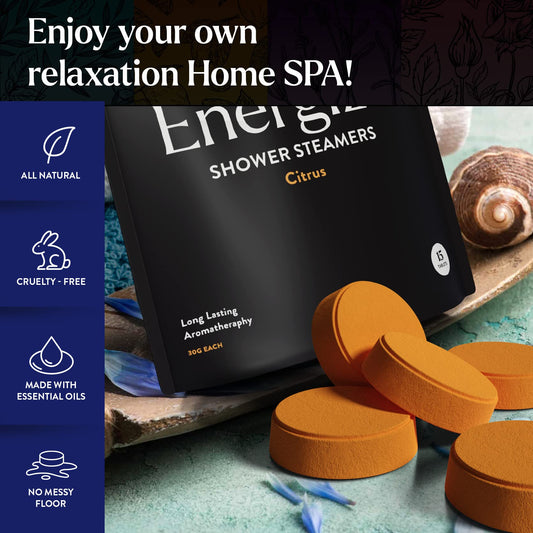 Miracle Made citrus mint shower steamers tablets deliver refreshing aroma during showers