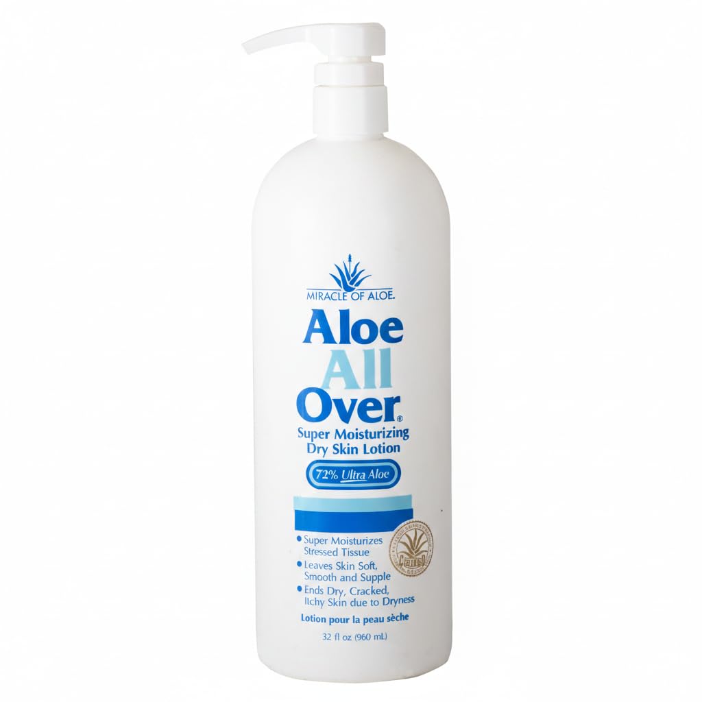 Miracle of Aloe all-over lotion bottle pump for easy hydration.